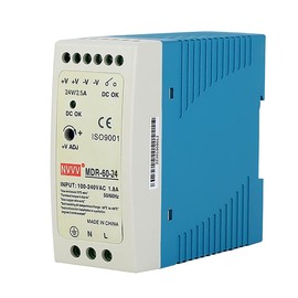 NVVV MDR-60-24 Fuente de alimentación de riel DIN de CA a CC, 24 V, 2,5 amperios, 60 W