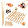 Relaxdays 50 Pairs Bamboo Chopsticks Length 24cm Reusable Sushi Sticks