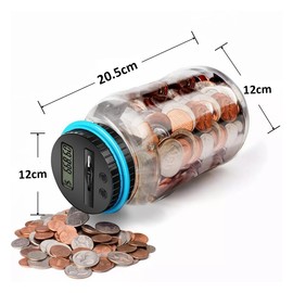KOPIRA Alcancía Electrónica, Caja Fuerte de Seguridad para Ahorrar Dinero Monedas, Tarro de Dinero, Banco Contador de Monedas Digital con Contador LCD para Niños y Niñas