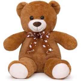 Hot Selling 16-Inch Unisex Teddy Bear Soft Pp Cotton Stuffed Animal Plush Teddy Bear for Girls KidsColor: Dark brown, size: 15.7in/40cm