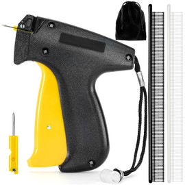 BAILY CHEER Tagging Gun for Clothing, Micro Fine Stitch Gun for Clothes Sewing, Quick Fixed Tag Gun Kit Mini Stitch Gun with 2 Needles,1 Storage Bag, 1800 Clear & 1800 Black 0.17‘’ Micro Fasteners