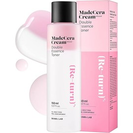 SKINRxLAB MadeCera Cream Double Essence Korean Toner 150ml (5.07fl.oz.) - Hydrating and Soothing With Milk Protein, Ceramide, Beta-Glucan - Moisturizing Strawberry Milky for Irritated Skin