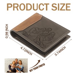 Paterr 12 Pcs Leather Photo Wallet for Men PU Leather Bifold Wallets with Pockets for DIY Christmas Gifts for Dad Husband Son(Brown, Coffee)