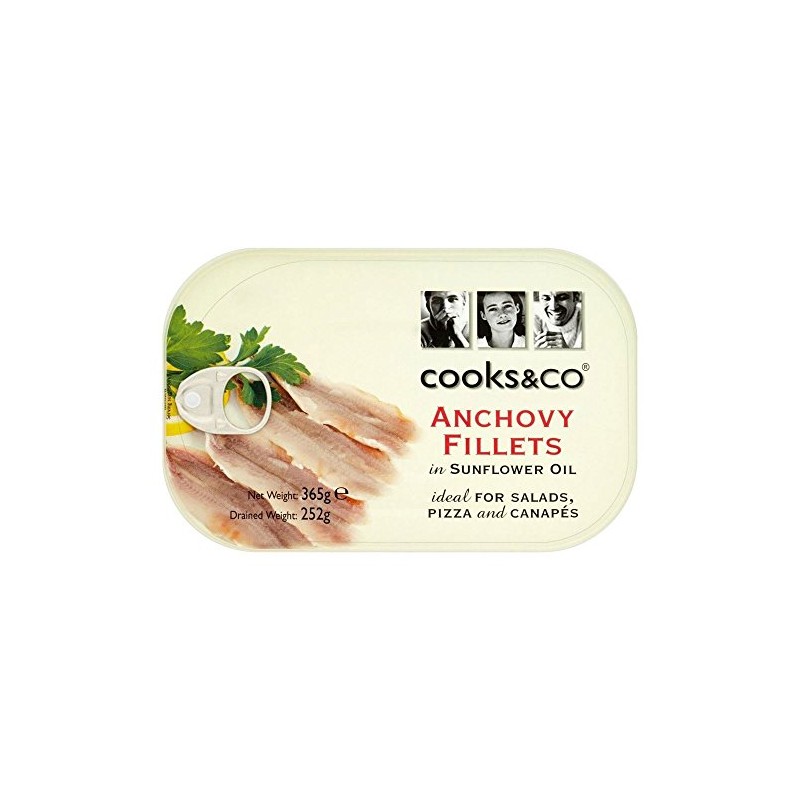 Cooks & Co Anchovy Fillets in Sunflower Oil (365g) -