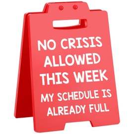 Hiagkmet Funny Office Desk Decor Boss Leader Sign, Bosses Day Gifts No Crisis Allowed This Week Office Decorative Signs, Christmas White Elephant Gifts for Teacher Principal Coworker Cubicle Accessories