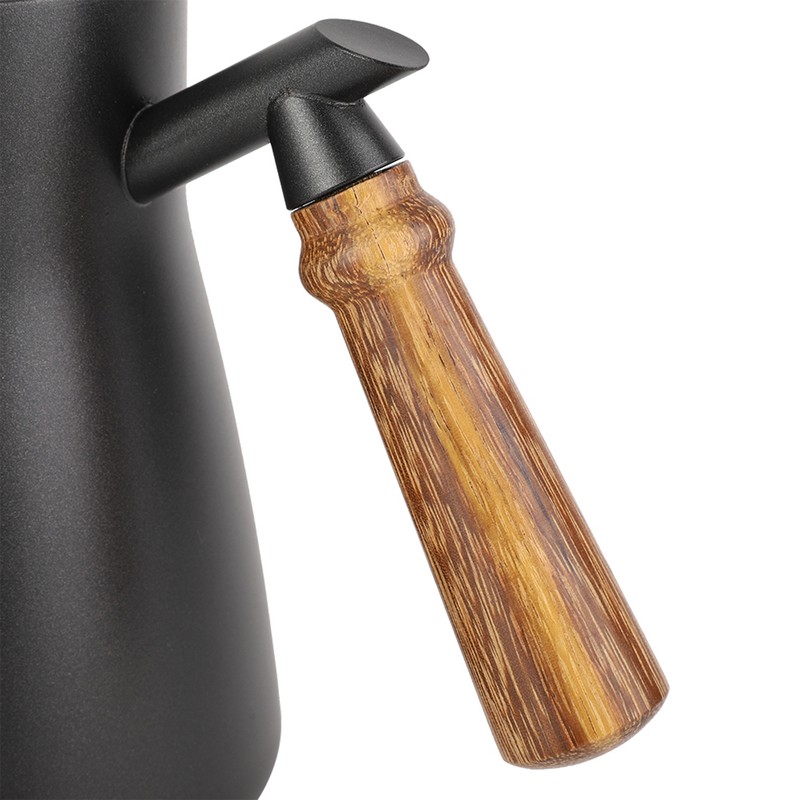 850ml Stainless Steel Drip Over Coffee Kettle Gooseneck with Wooden