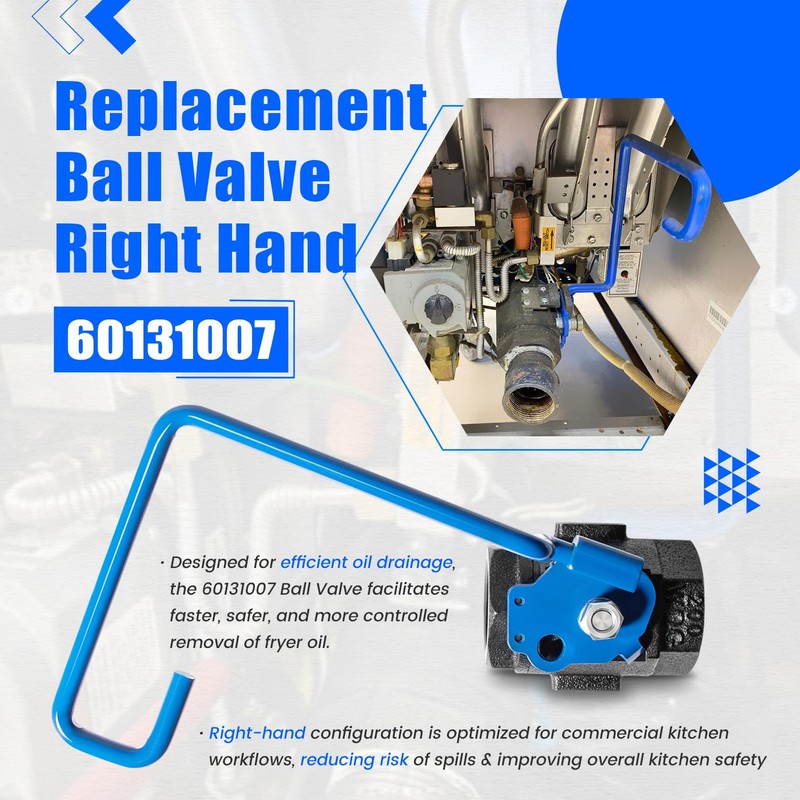 60131007 Ball Valve 1-1/4" Right-Hand Valve with 9" Hook Lever