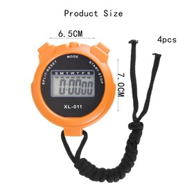 4 Pcs Sports Stopwatch Timer, Lap Split Digital Stopwatch with Calendar Clock Alarm, Multi-Function Shockproof Sport Stopwatch for Training Swimming Running