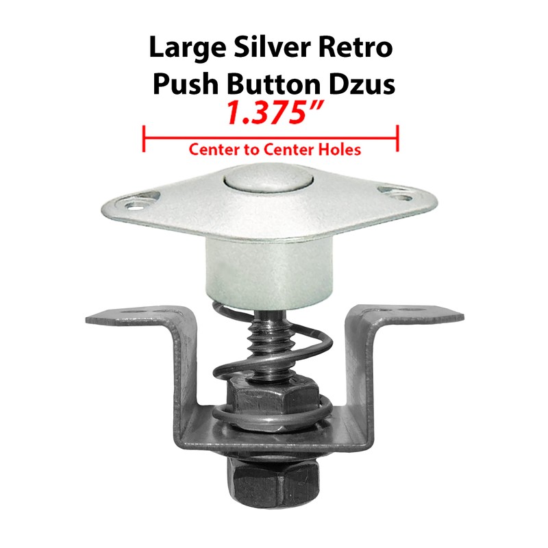 Large Silver Dzus 1.375 Push Button Quick Latch Release