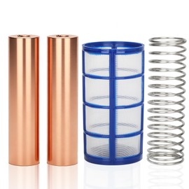 4.13 x 0.98 In Copper Anode Replacement Kit 2 Pcs, 453g Solar Pool Replacement Copper Anode with Thicker and Longer Last, Up to 45, 000 Gallons Pool, Threaded M6, Includes Spring, Basket and Screw