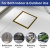 Bernkot Square Shower Drain 8", Brushed Gold Floor Drain with