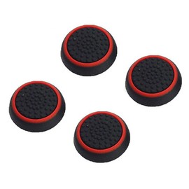 4pcs Analog Stick Joystick Controller Thumb Grip for Audio Fan Switch Joy-Con NS Switch Joy-Con (Black Red Line)
