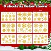 Pack of 9 Christmas Window Stickers (Gold Snowflake)