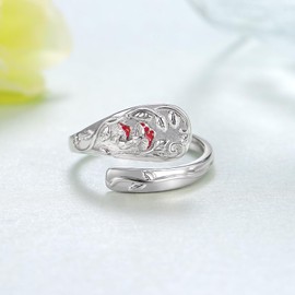 Peireara Mushroom Thumb Rings 925 Sterling Silver Spoon Rings Adjustable Mushroom Thumb Rings Mushroom Jewelry Gifts for Women Mom