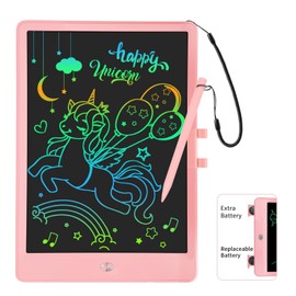 PYTTUR LCD Writing Tablet for Kids 10 Inch Colorful Toddler Drawing Tablet Reusable Doodle Board Electronic Drawing Pads Educational and Learning Kids Toys for Girls(Pink)
