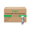 CIAO! 7.3" Black Fork Heavy Weight Polypropylene Individually Wrapped (Case