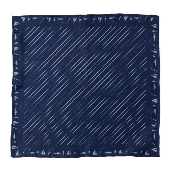 ALTR/EGO Nautical Blue Pocket Square