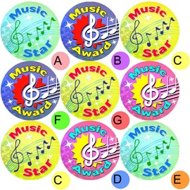 234 Music Awards 30 mm Reward Stickers for School Teachers, Parents and Nursery