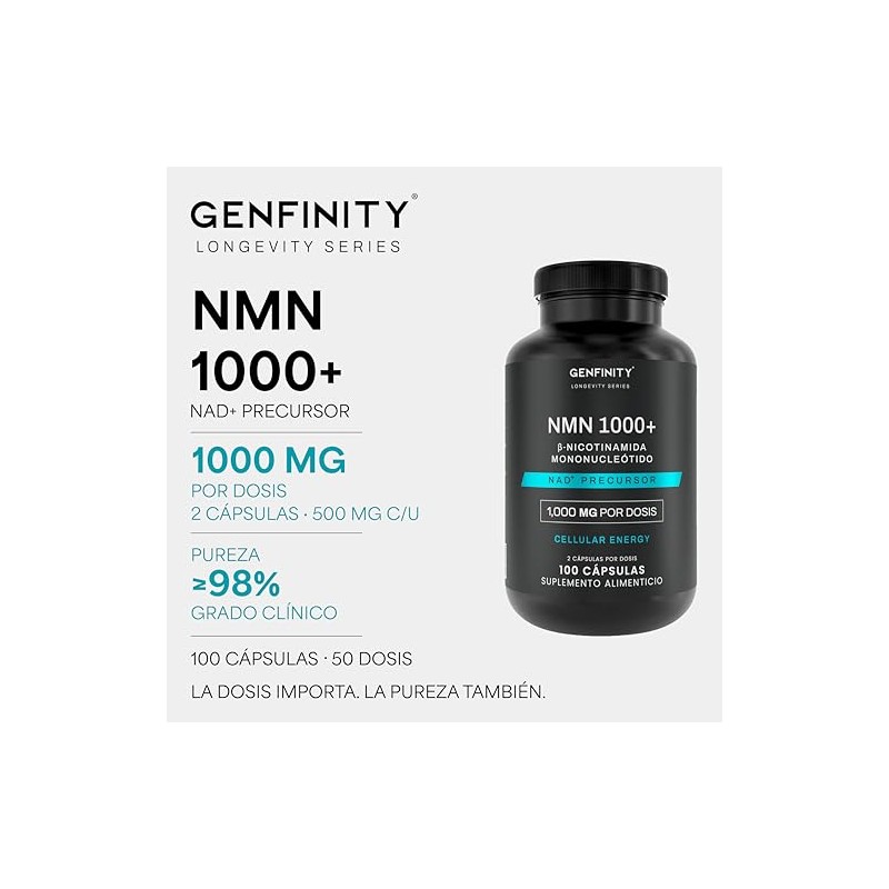 Nmn Ultra Pure 000 Reales Por Dosis 100 Cápsulas Energía