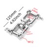Ruimou 1Pcs 316 Stainless Steel Double Shackle Universal Swivel Ring