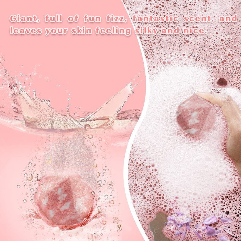 Huge D20 Bath Bombs with Full Surprise Set of Polyhedral