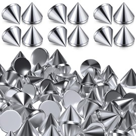 SmallCat 100PCS 8 mm Silver Spike Cone Studs, Cool Punk Bullet Cone Studs, Spikes for Crafts, DIY Rivets Sew on or Glue on Leather Clothes, Shoes, Accessories for Daily Life or Special Festivals