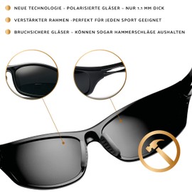 A-VISION Unisex Sunglasses with Polarised Lenses, Perfect for Cycling, Climbing, Skiing & Outdoor Sports, Protection from Intense Sunlight (UV400), TAC Lenses & Robust Frame, Aero Sports Sunglasses