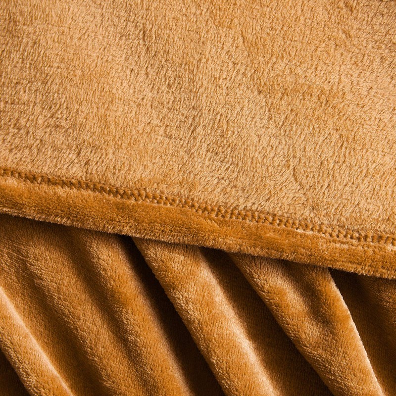 BOURINA Flannel Blanket Throw Lightweight Cozy Plush Microfiber Solid Fleece