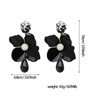 XYAYOU Flower Petal Resin Bead Statement Dangle Floral Tassel Earrings
