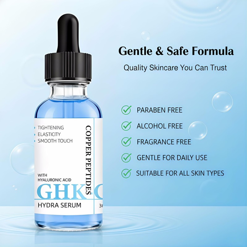 GHK-Cu Peptide Serum, Anti-Aging Face Serum with Copper Peptide and