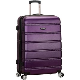 Rockland Melbourne Hardside Expandable Spinner Wheel Luggage, Purple, Checked-Medium 24-Inch