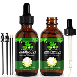 Aceite de ricino negro jamaicano, un solo ingrediente, 100 puro, prensado en frío, estimula el crecimiento de pestañas, cejas y cabello más grueso,...