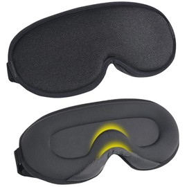 Aufondof Sleep Eye Mask, Blackout 3D Sleeping Mask, Zero Eye Pressure Eye Mask Super Lightweight & Silky Soft Eye for Sleeping, Fully Adjustable Fit for Home, Office, Traveling, Meditation, Yoga, Black