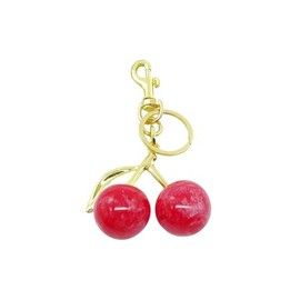 Bestleey Cherry Charms Keychain for Women Cute Cherry Bag Charm Purse Charms Keychain Car Keyrings Leather Handbags (Red2)