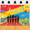 Fitumiw Marathon Finish Backdrop 7x5ft Congratulations Finishing Marathon Decorations Background