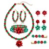 Boderier Christmas Jewelry Set for Women - Bow Necklace, Earrings,