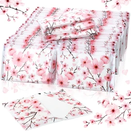 PerKoop 100 Pack Tissues Travel Size Disposable Pocket Facial Tissues Bulk, 3 Ply, Easter Spring Travel Wedding Guest School Wallet Purse Home Supplies(Cherry Blossoms)