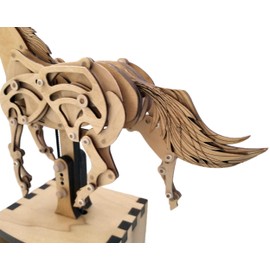 Abong 3D Wood Craft Mechanical Horse Automation Model | 221 Pieces of Precise Cuts of Plywood | Includes an Illustrated Instruction Book