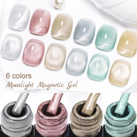 MEET ACROSS Magnetic Cat Eye Gel Polish - Long-Lasting, Multi-Color Shift, Sparkly Glass Bead Effect, Soak Off UV Gel for Manicure Nail Art - Easy to Apply, Chip-Resistant, High-Gloss Finish
