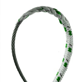 US Rigging Supply 1/8" X 40' Stainless Steel Wire-to-Rope Halyard Rope Kit (Green Tracer)