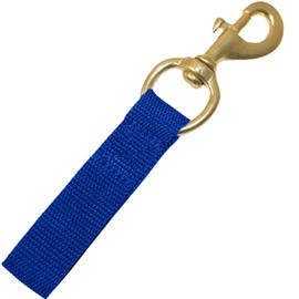 #4, 3-1/8" Marine Grade Brass Bolt Snap with Nylon Webbing Strap, Blue