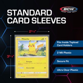 BCW Card Sleeves and Toploaders for Card Combo | Premium Top loaders for Cards and Acid-Free Penny Sleeves | Great for Football, Magic The Gathering, Pokemon, and Baseball Card Protectors 100 Count