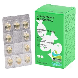 Byte Me Pet Dr. Innerpeace rTG nutritional supplement, 60 tablets, Omega 3, 1 piece / 바잇미 반려동물 닥터이너피스 rTG 영양제, 60정, 오메가3, 1개