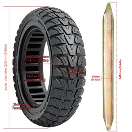 PaoWin 2 PCS 9.5x2.5-6.1 Solid Scooter Tires, 9.5x2.50 Off-Road Tire, 9.5 Inch Electric Scooter Rubber Tyre Puncture-Proof Front/Rear Replacement Wheels for NIU KQi3 Pro/Max/Sport (P-1006)