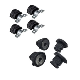 WayJun 1644600029+1643231185 4 pcs Front Steering Rack Mount Bushing+ 4 Pcs Front Suspension Stabilizer Sway Bar Bushing Compatible with Select Mercedes GL320 GL450 ML320 Models