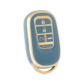 OFF WE GO for Honda Key Fob Cover, Soft TPU Full Protector Key Fob Case Shell for 2022 2023 Honda Accord HR-V CR-V Pilot Civic Remote Key, Gold Blue