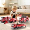 ADTHLIER 1:50 Aerial Fire Truck, Die-Cast Cab, Pull-Back with Lights