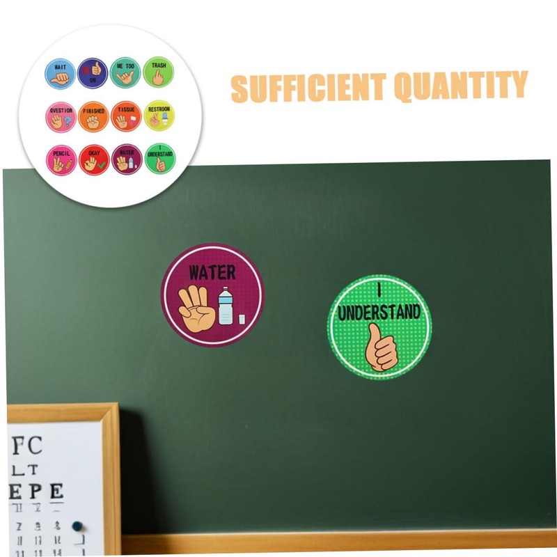 FUNOMOCYA 24pcs Hand Signal Posters for Students Cues for Classroom