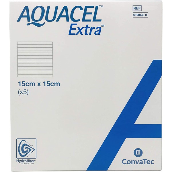New and Improved AQUACEL® Extra™ Hydrofiber® Dressing 6" x 6" (Box of 5 dressings)