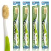 MOUTHWATCHERS Soft Flossing Toothbrushes, Value Pack of 4, Green, Manual